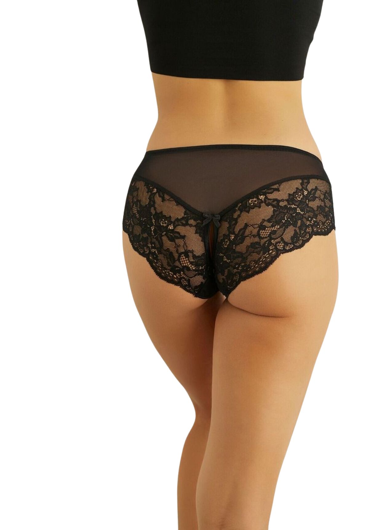 Γυναικείο εσώρουχο με δαντέλα και άνοιγμα Norddiva Ruby NRD699298-Μαύρο φωτογραφία