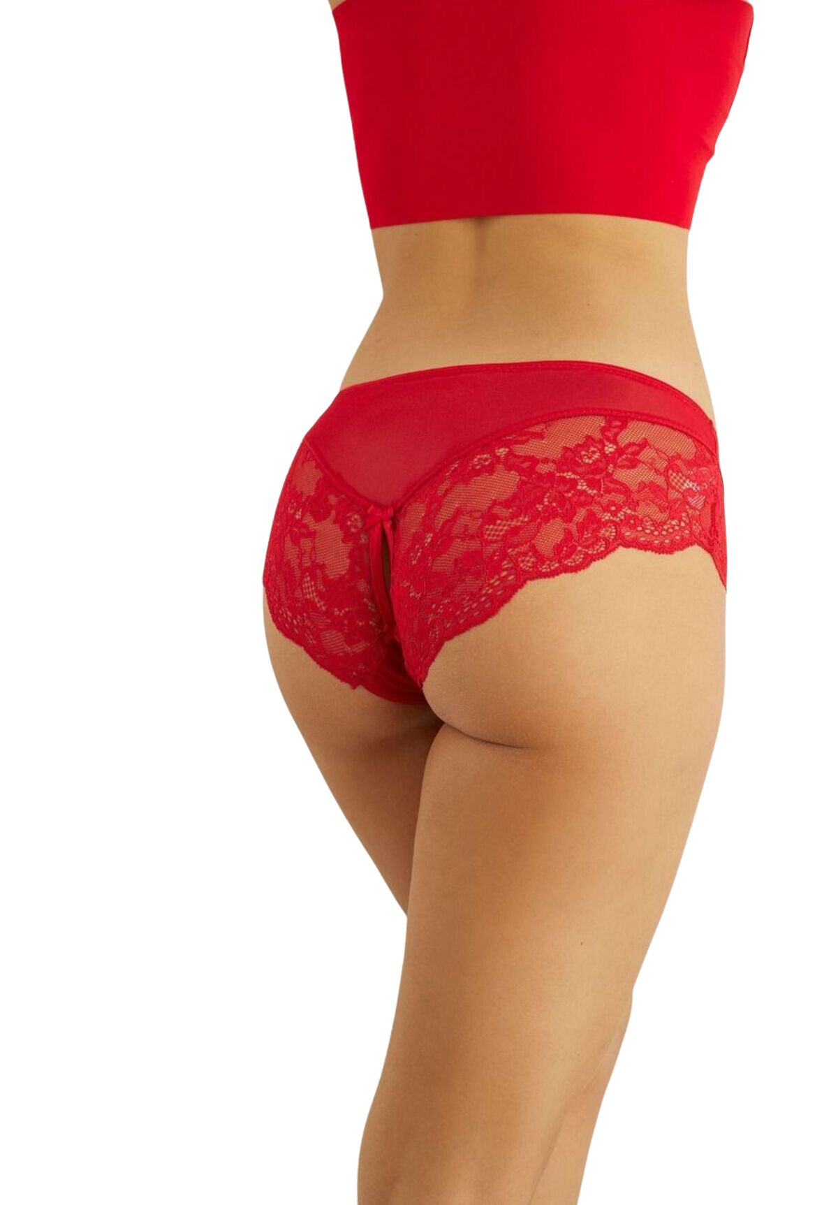 Γυναικείο εσώρουχο με δαντέλα και άνοιγμα Norddiva Ruby NRD699298-Κόκκινο φωτογραφία