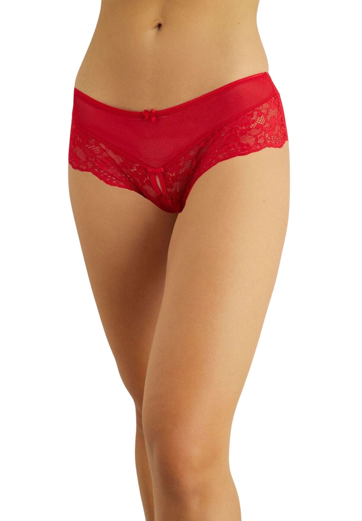Γυναικείο εσώρουχο με δαντέλα και άνοιγμα Norddiva Ruby NRD699298-Κόκκινο φωτογραφία