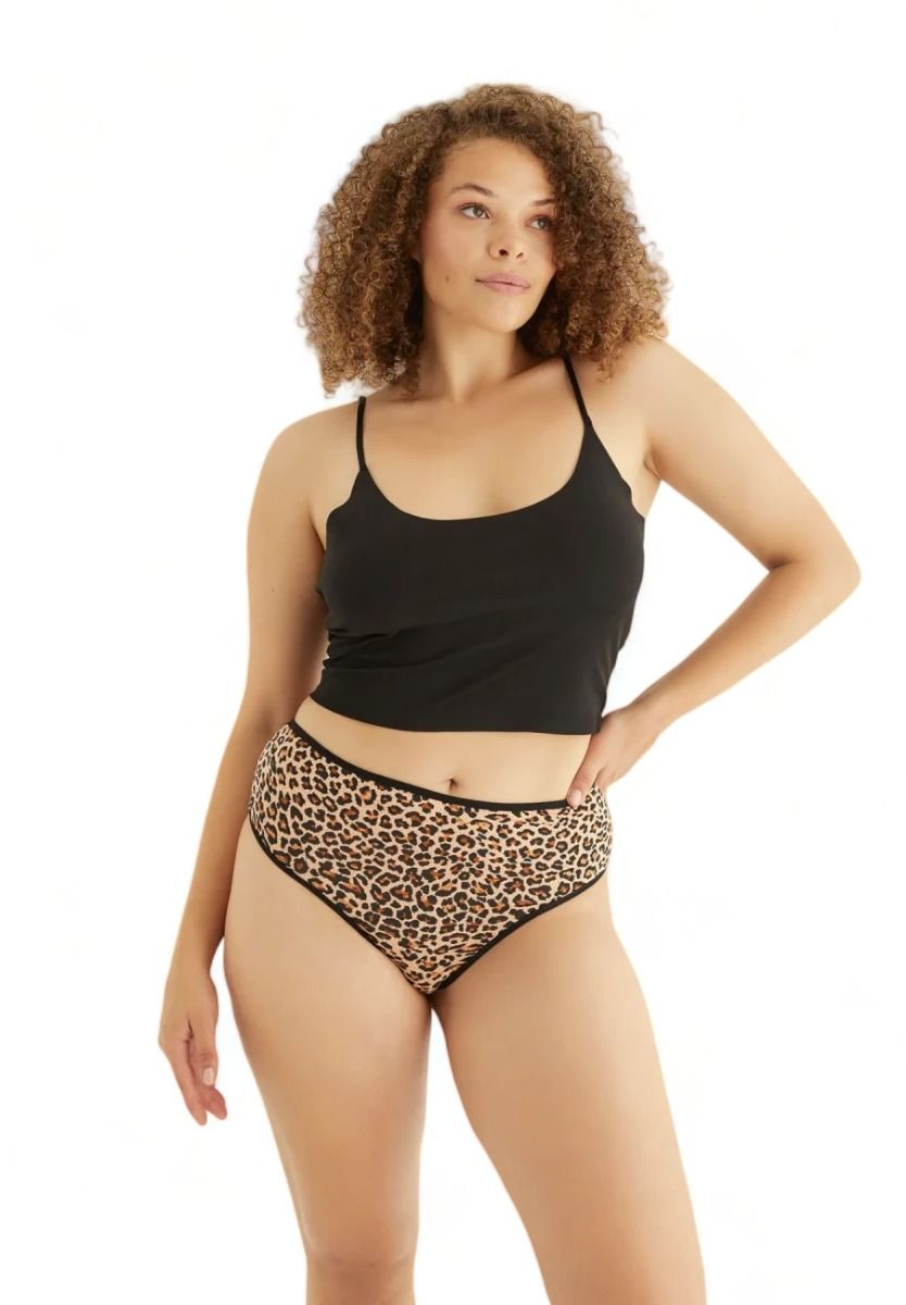  Brazil Slip με δαντέλα ψηλοκάβαλα Sexen Lisa Leopard 5 Tεμ. SXN8022-3-Μαύρο 2025