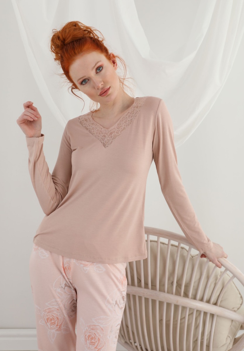 Πιτζάμα γυναικεία Sevim Flower Lace 13209 φωτογραφία