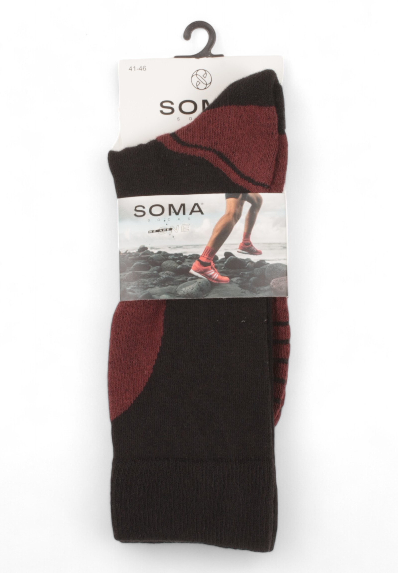 Κάλτσες ανδρικές αθλητικές Trekking Cotton Soma SS15-Μπορντώ φωτογραφία