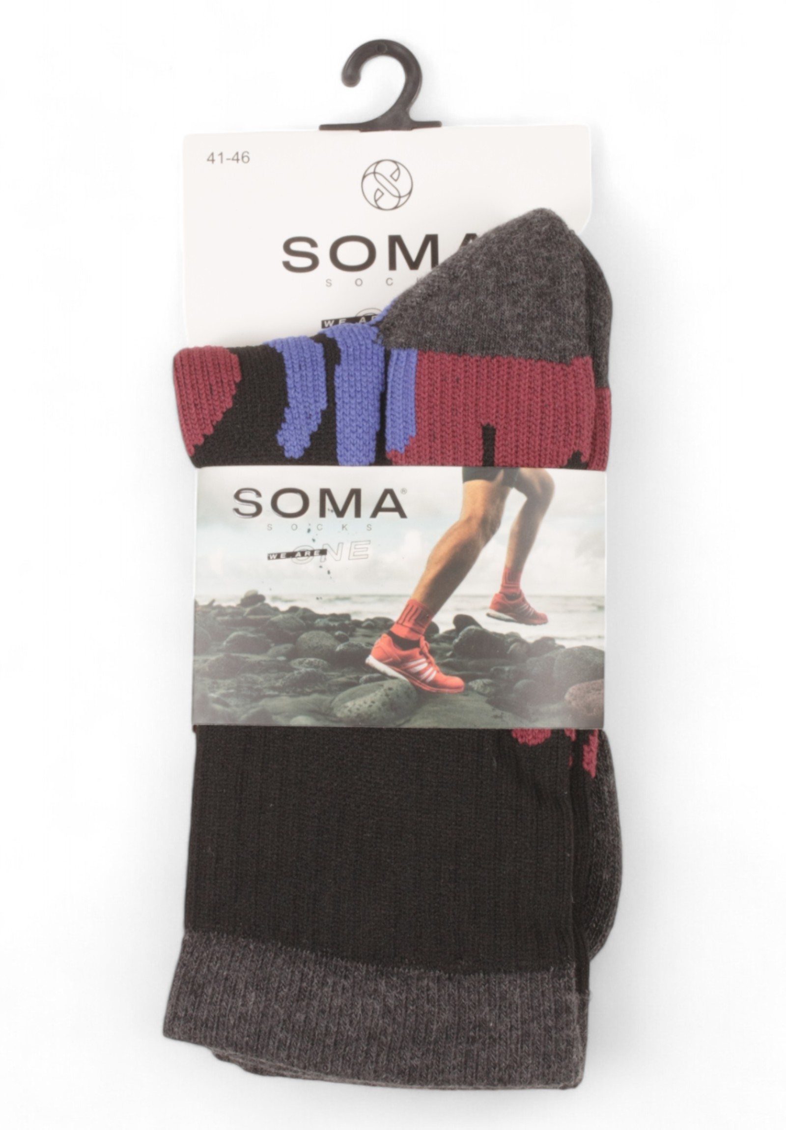 Κάλτσες ανδρικές αθλητικές Trekking Soma SS17-Μπορντώ φωτογραφία