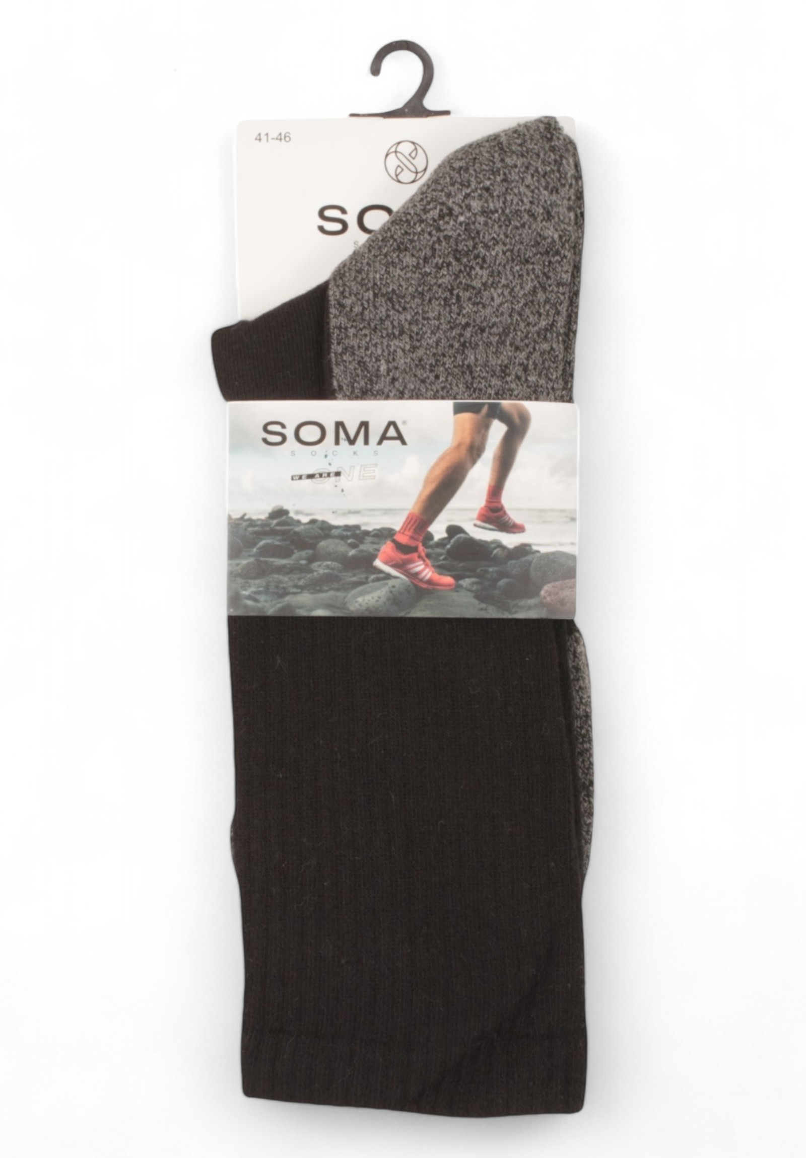 Κάλτσες ανδρικές αθλητικές Trekking Cotton Soma SS15-Ανθρακί φωτογραφία