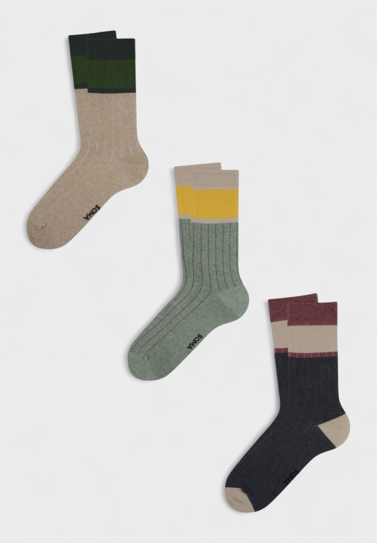 Soma Ανδρικές Fashion Κάλτσες Soma "Taso" – Σετ 3 Ζευγάρια SSC22756-Πολύχρωμο