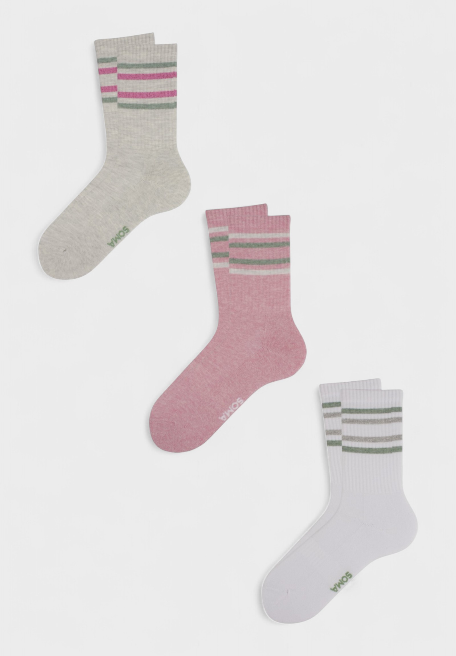 Soma Γυναικείες Αθλητικές Κάλτσες Soma Sookie – Σετ 3 Τεμαχίων SSC22777-Πολύχρωμο