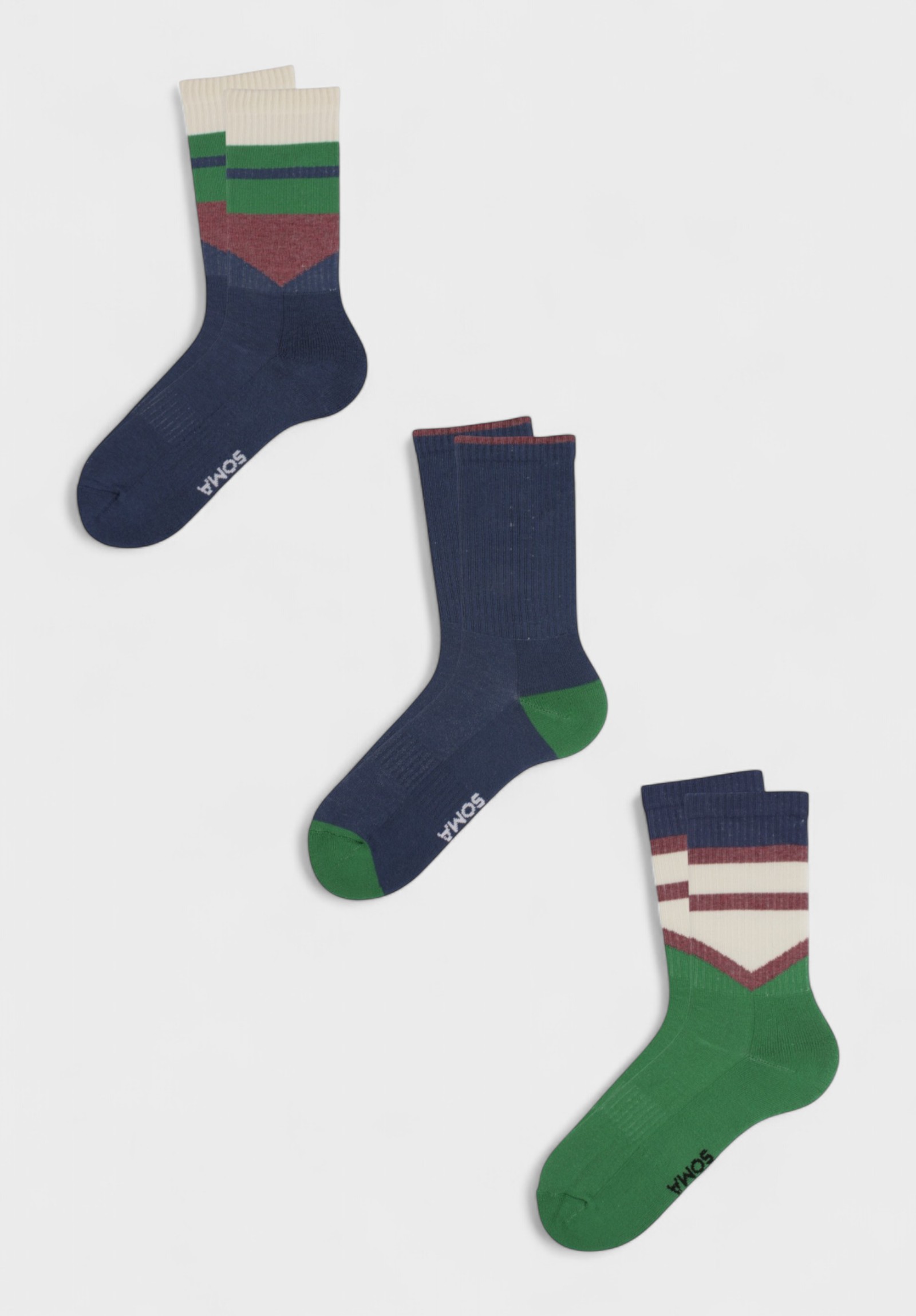 Soma Γυναικείες Αθλητικές Κάλτσες Soma Lydia – Σετ 3 Τεμαχίων SSC22925-Πολύχρωμο