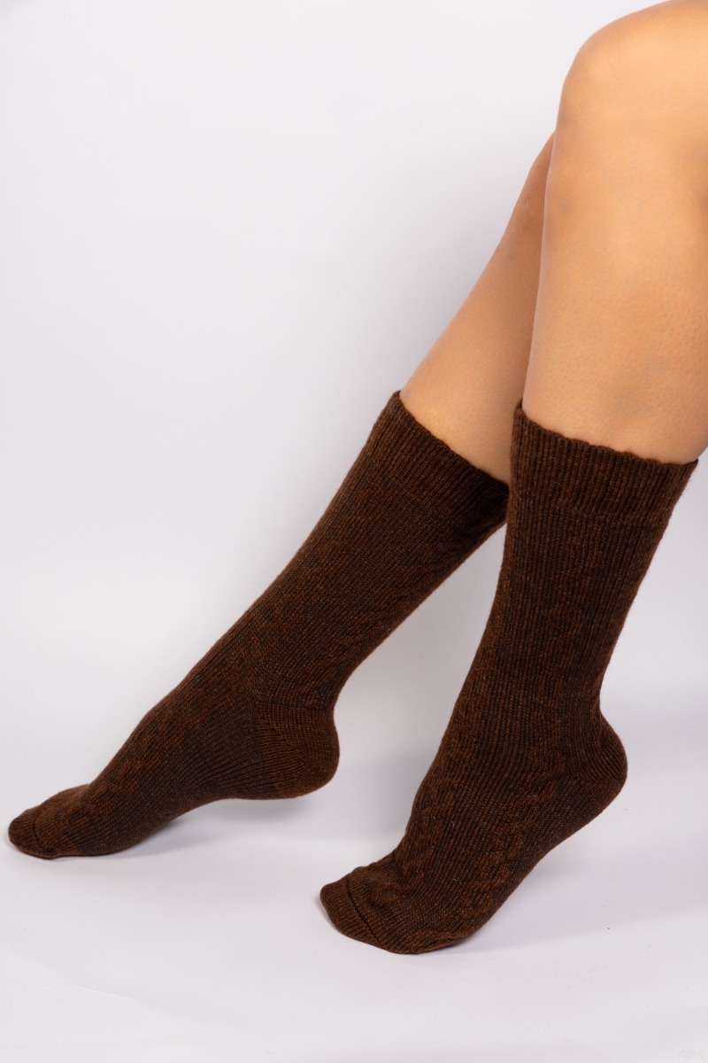  Κάλτσες γυναικείες knitted μάλλινες Soma SS6021-Καφέ 2025