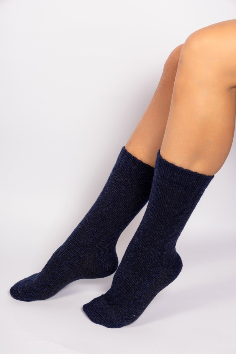  Κάλτσες γυναικείες knitted μάλλινες Soma SS6021-Μπλε Σκούρο 2025