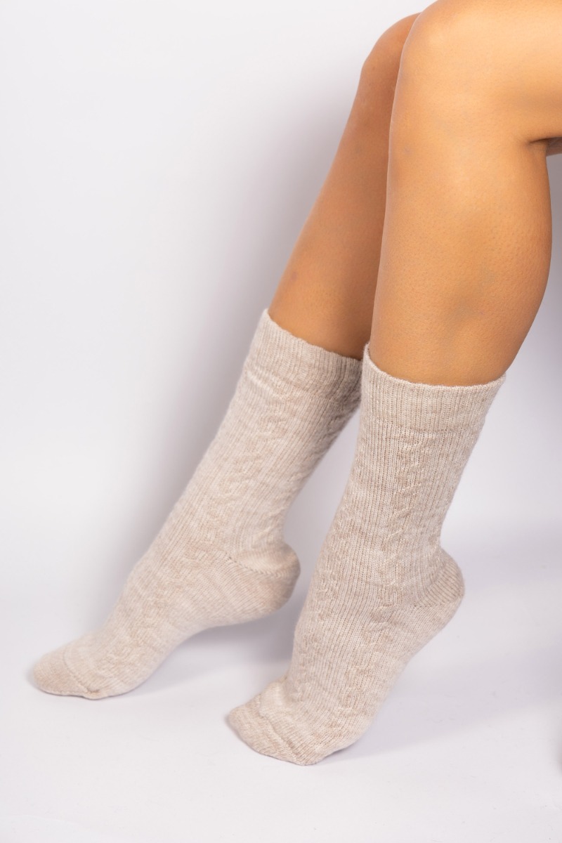  Κάλτσες γυναικείες knitted μάλλινες Soma SS6021-Εκρού 2025