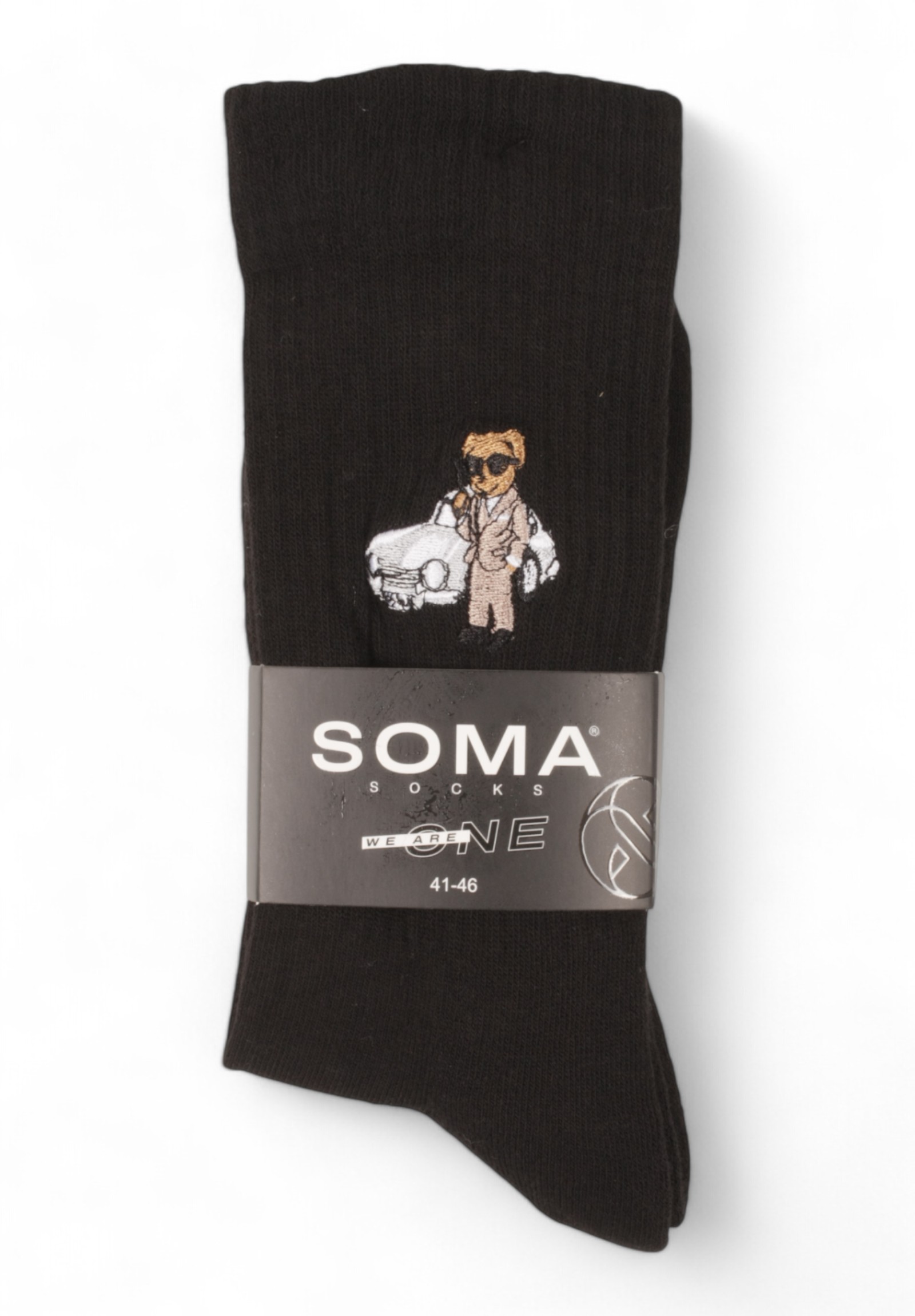 Κάλτσες ανδρικές Rib με κέντημα Soma Teddy SSM02-1-Μαύρο φωτογραφία