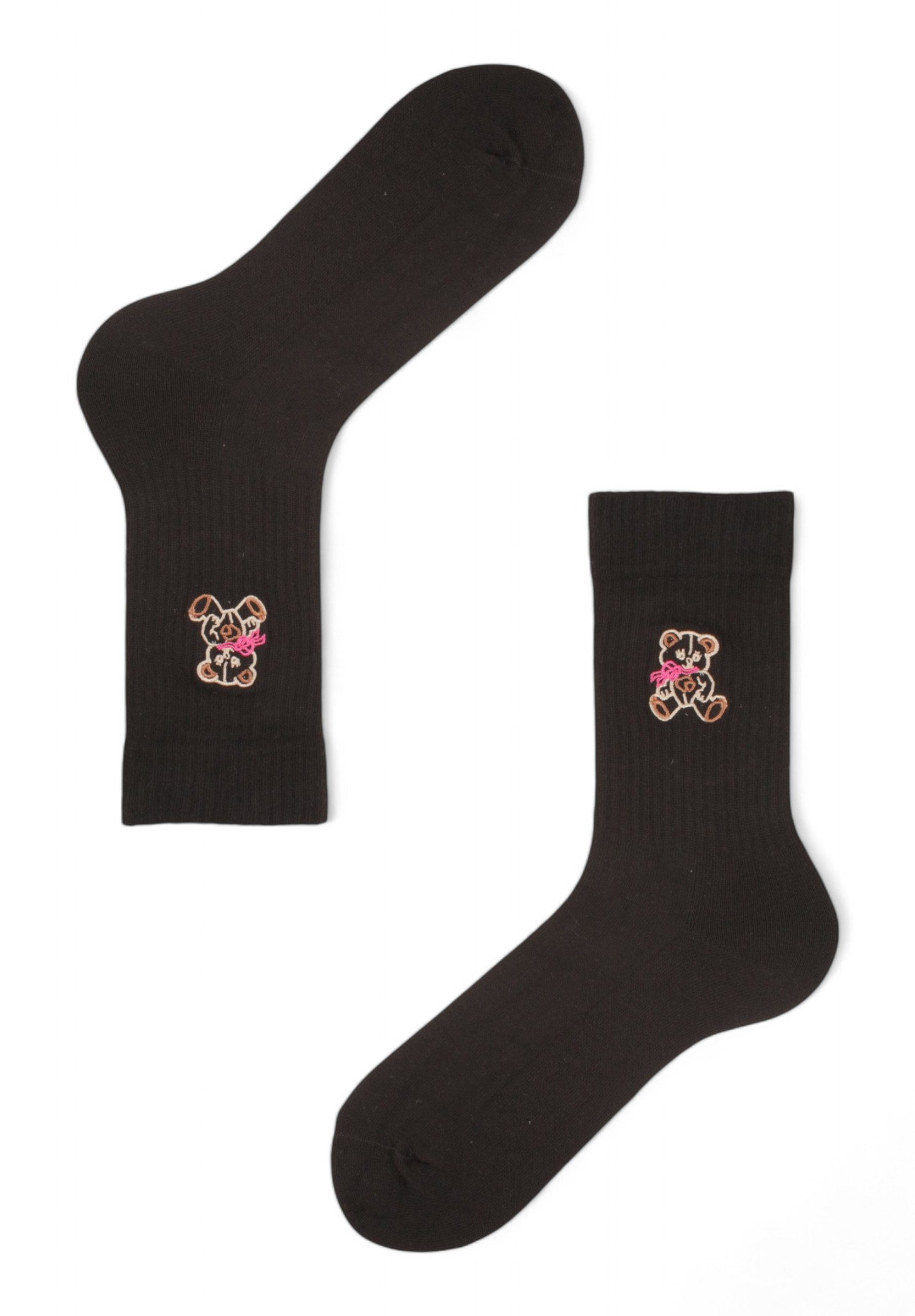  Κάλτσες γυναικείες Rib με κέντημα Soma Teddy SSW01-1-Μαύρο 2025