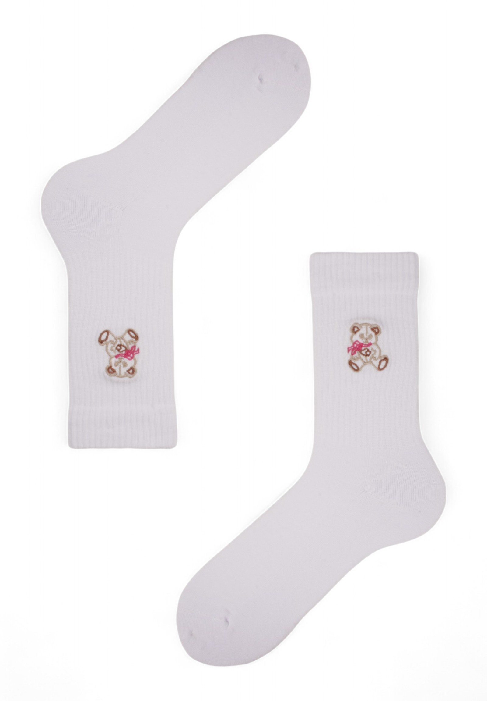  Κάλτσες γυναικείες Rib με κέντημα Soma Teddy SSW01-1-Λευκό 2025