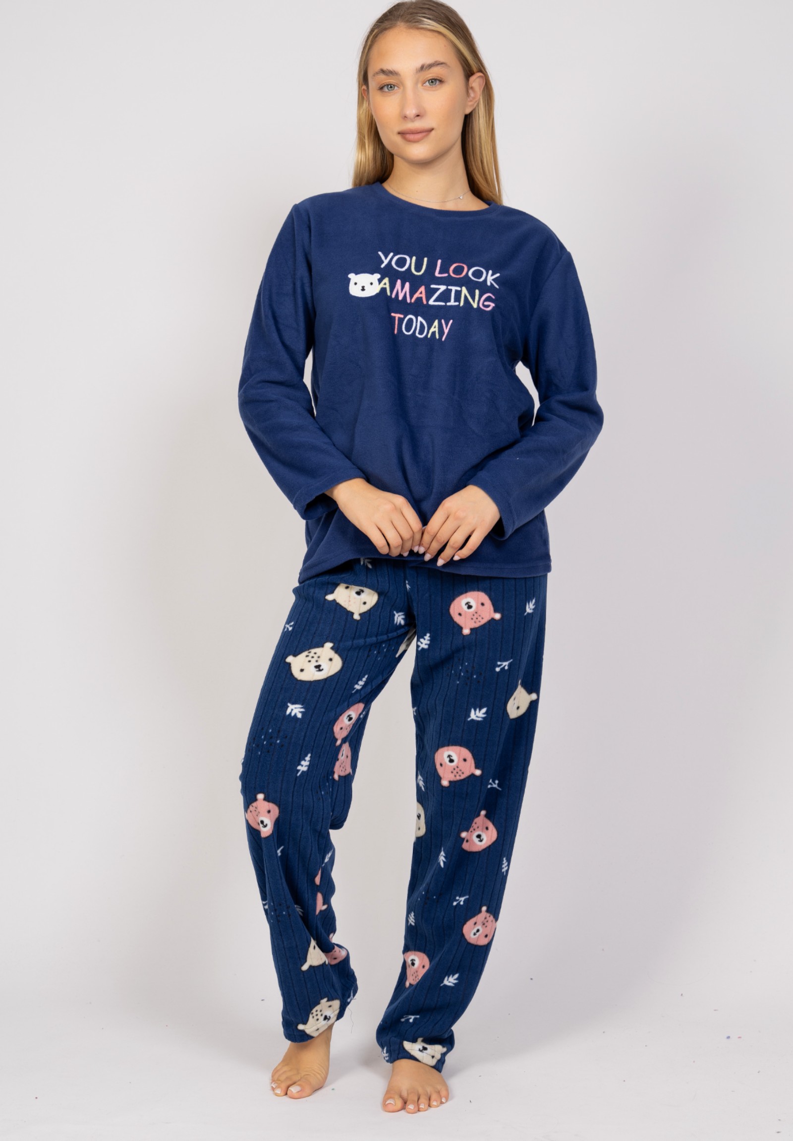 Πιτζάμα γυναικεία Fleece You Look Amazing Sexen SXN23061-A-Μπλε φωτογραφία