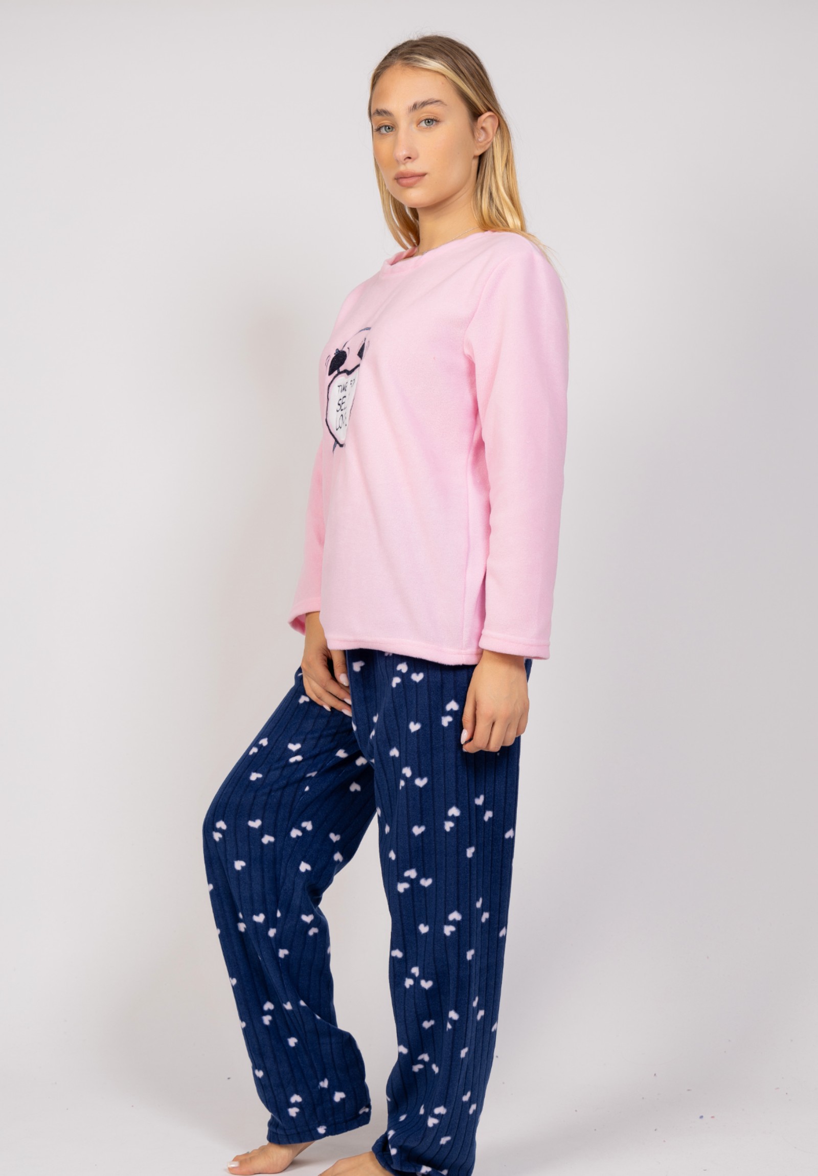 Πιτζάμα γυναικεία Fleece Self Love Sexen SXN23066-A-Ροζ φωτογραφία