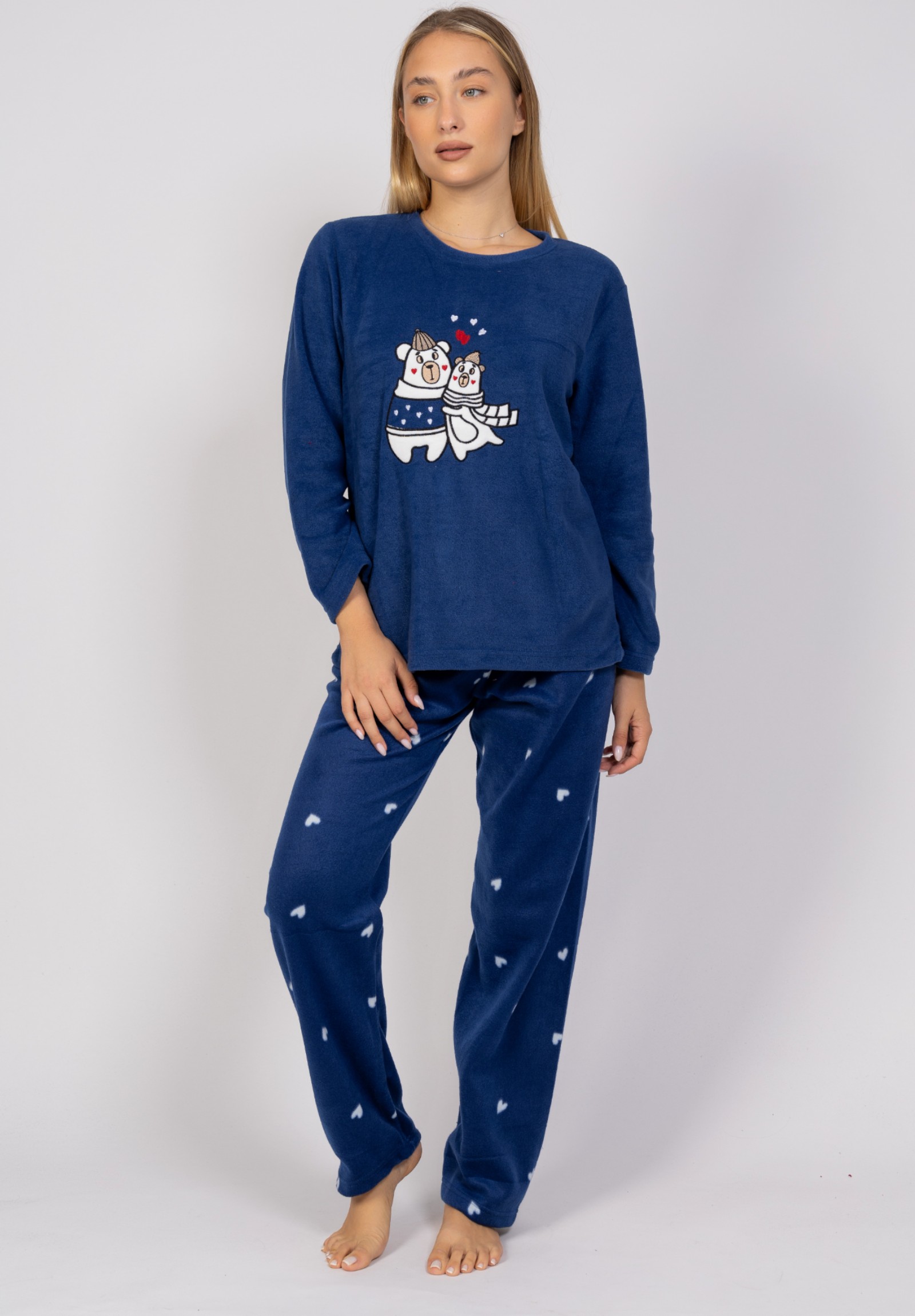  Πιτζάμα γυναικεία Fleece Cute Bears Sexen SXN23088-A-Μπλε 2025