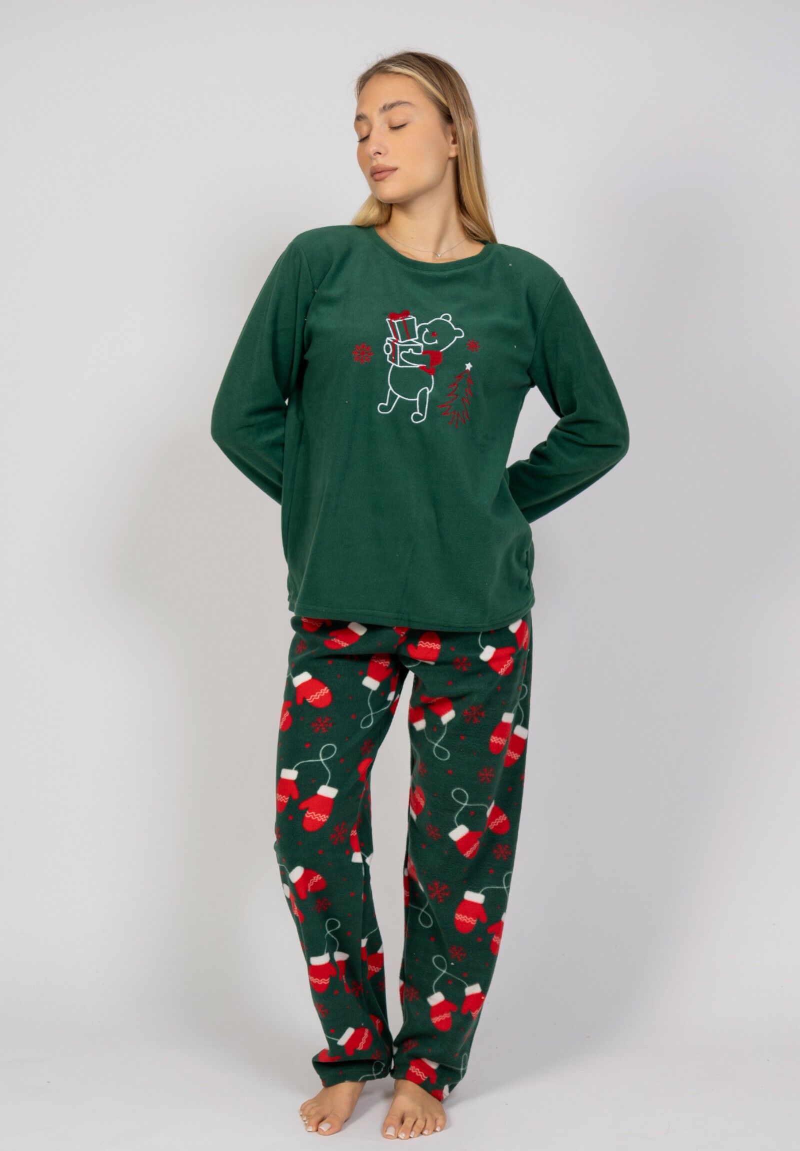  Πιτζάμα γυναικεία Fleece Bear Gifts Sexen SXN23093-A-Πράσινο 2025