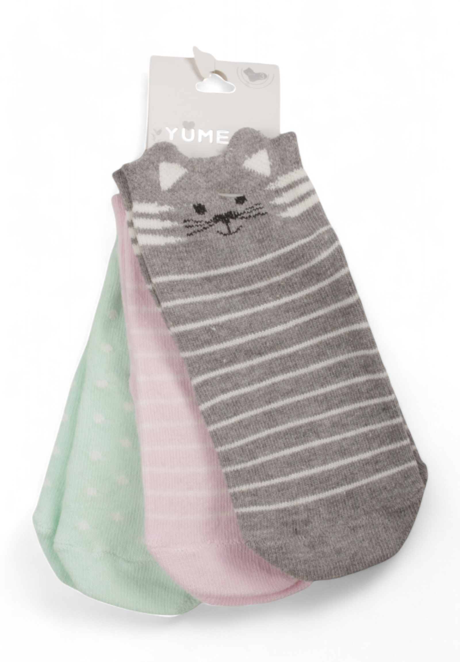 Καλτσάκια βρεφικά με τάπες Yumese Girly Animals 3 Τεμ. YUM3806-Πολύχρωμο φωτογραφία