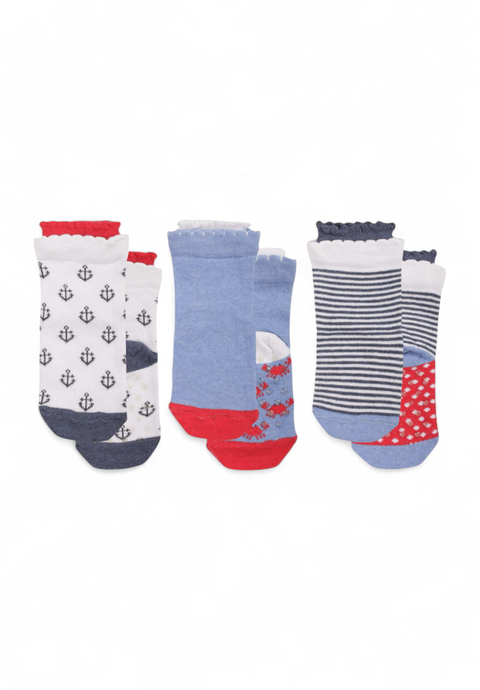 Yumese Καλτσάκια βρεφικά με τάπες Yumese Sail 3 Τεμ. YUM3841-Πολύχρωμο
