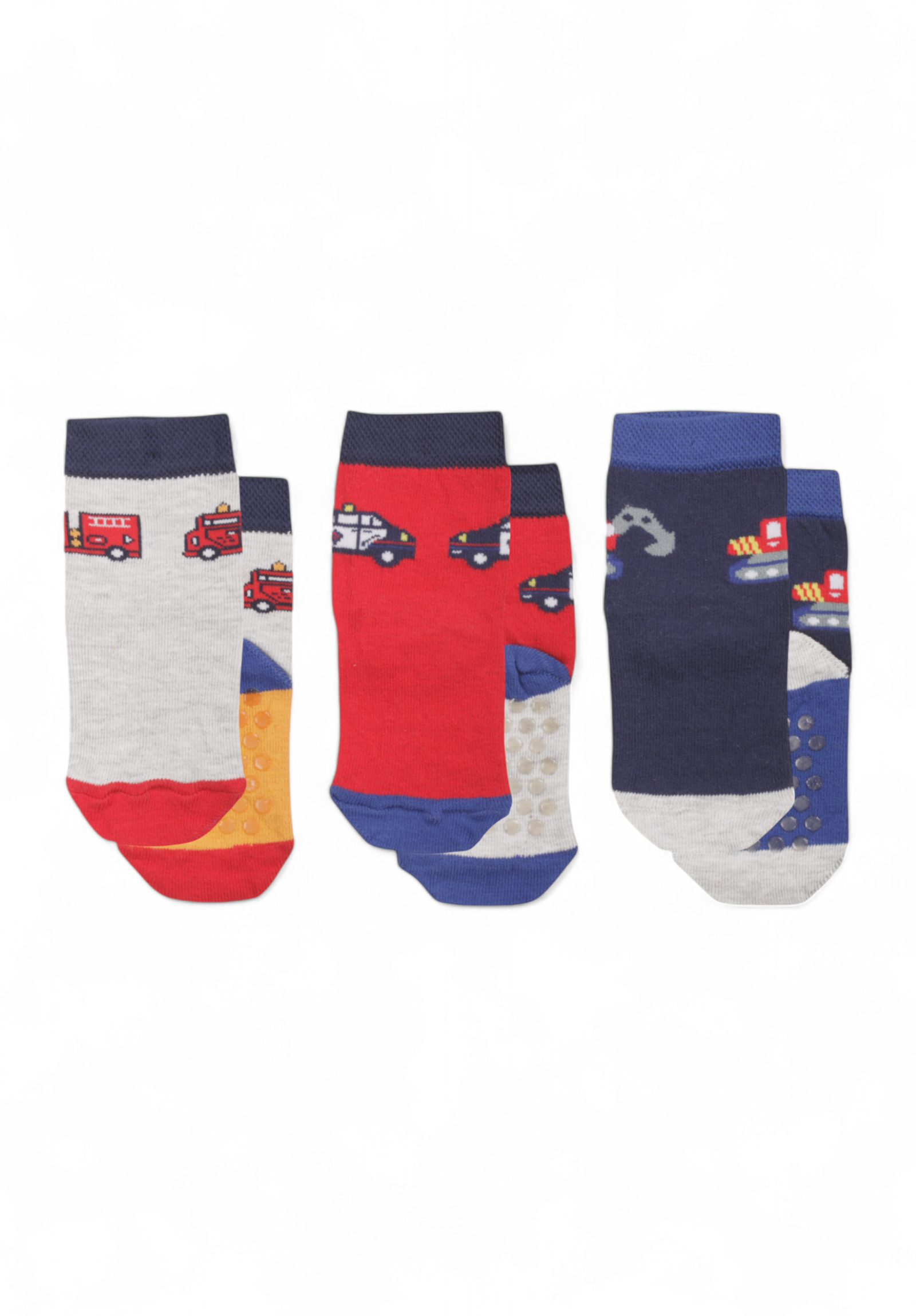 Yumese Καλτσάκια βρεφικά με τάπες Yumese Tracks 3 Τεμ. YUM3898-Πολύχρωμο