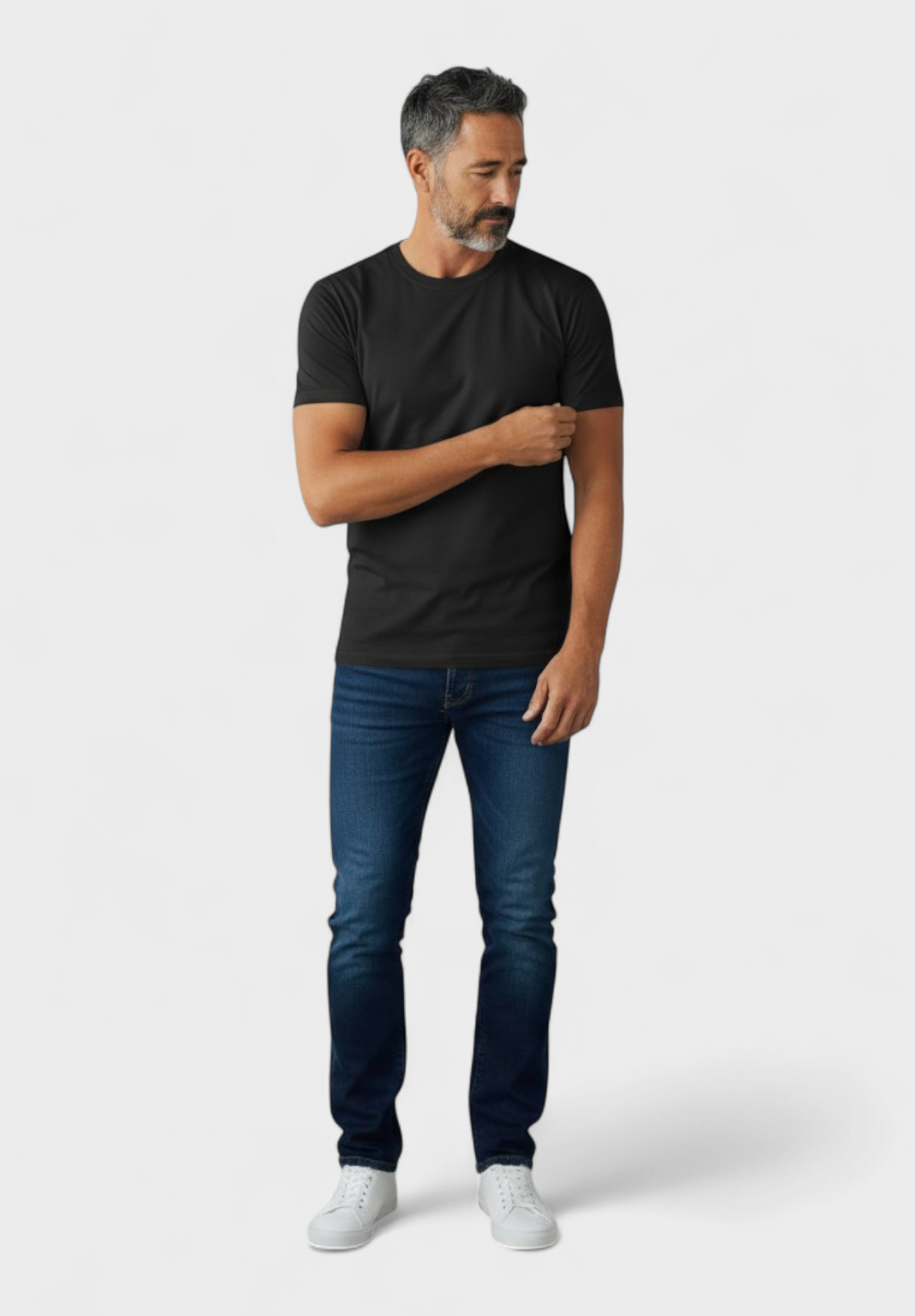 Φανέλα ανδρική βαμβακερή με κοντό μανίκι Pournara Classic Μαύρο PRN9500-19-Μαύρο φωτογραφία