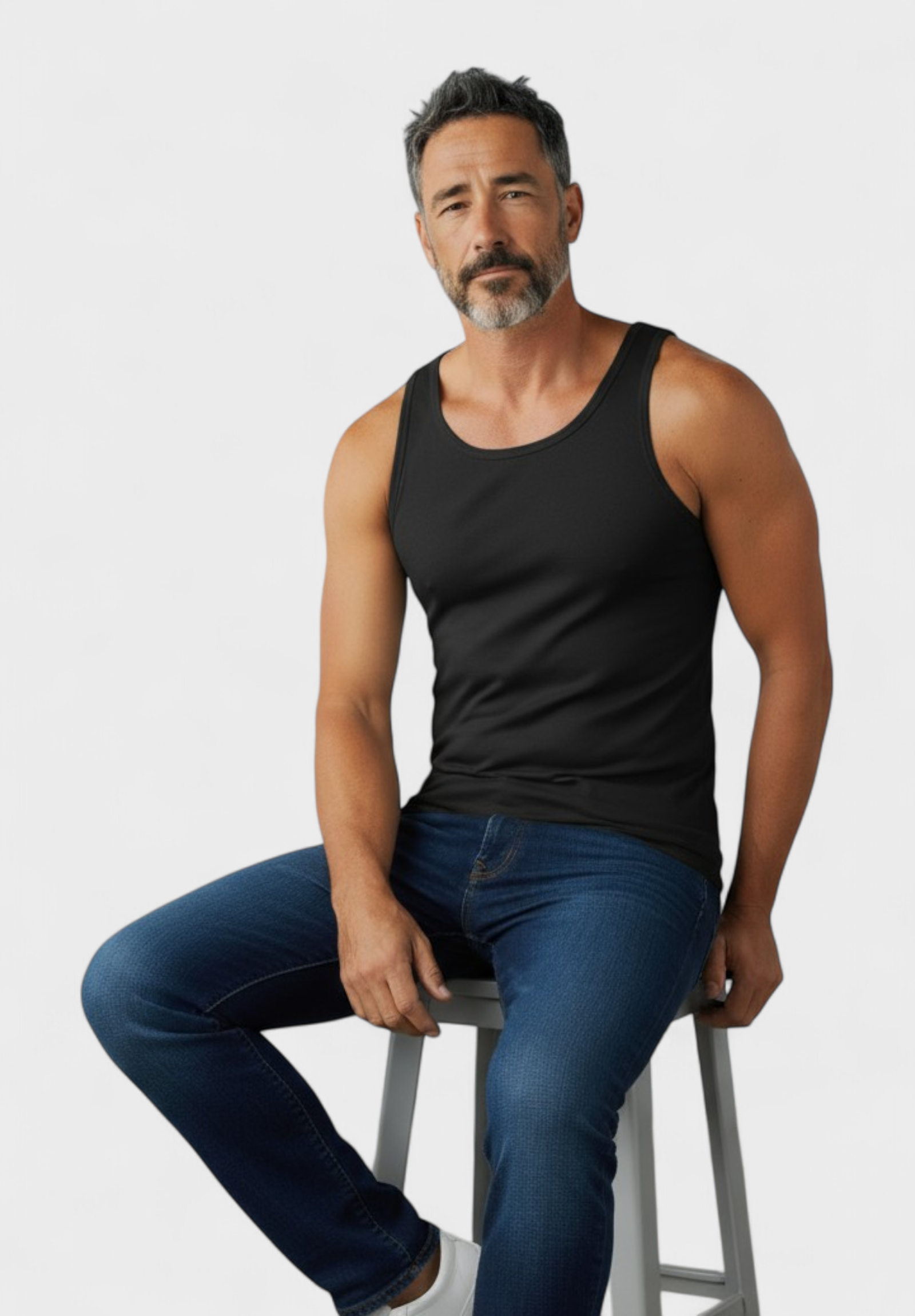 Φανέλα ανδρική βαμβακερή Pournara Classic Μαύρο PRN8500-19-Μαύρο φωτογραφία